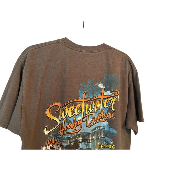 Harley Davidson Graphic T-shirt Gray Two Sided Sweetwater L Pin-Up CA - Picture 6 of 11
